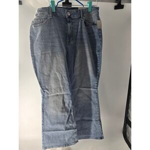 Maurices M Jeans Womens 20W Short Curvy High Rise Flare Light Wash Blue Denim